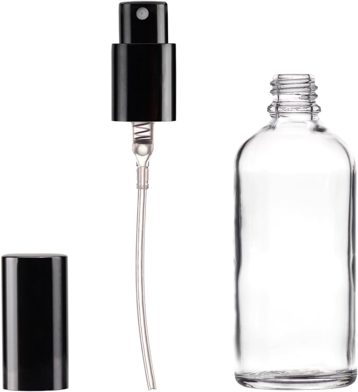 YIZHAO Clear Glass Spray Bottles 4oz, with Small Fine Mist Spray, Metal Cap, Refillable for Essential Oil,Travel,Cleaning,Perfume,Aromatherapy,Makeup – 9 Pcs