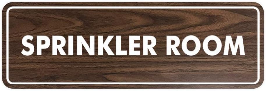 Signs ByLITA Standard Sprinkler Room Sign (Walnut) - Small