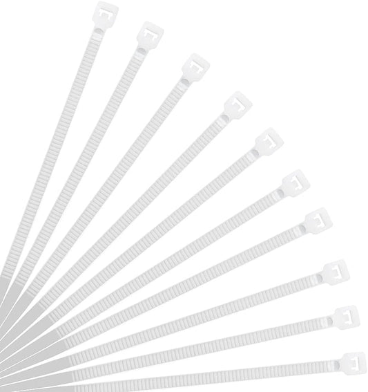 XINGO 8 Inch White Cable Zip Ties (500 Pack), 40 Lbs Tensile Strength-Heavy Duty, Self-Locking Nylon Plastic Nylon Wire Ties for indoor and outdoor use