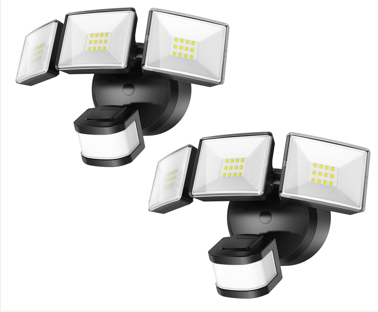 OREiN 2 Pack Motion Sensor Outdoor Lights, 3500LM/26W and 240° Big Motion Sensor, Dusk to Dawn Flood Lights Outdoor IP65 Waterproof 3 Modes LED Security Light for Front Door, Yard, Black (Hardwired)