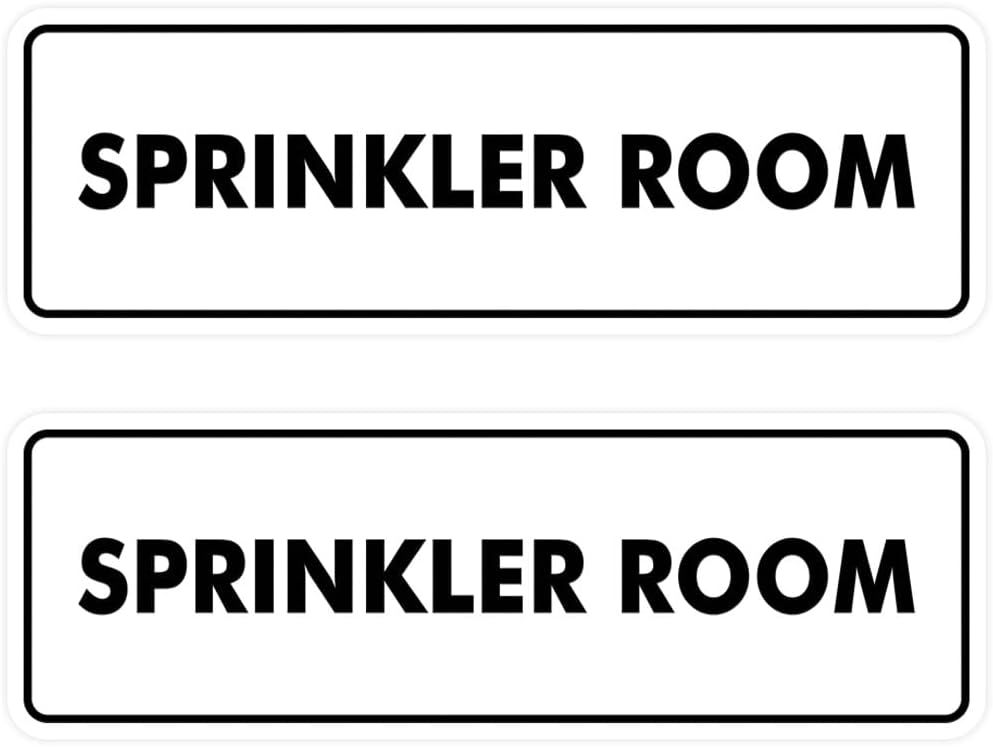Signs ByLITA Standard Sprinkler Room Sign (White) - Medium 2 Pack