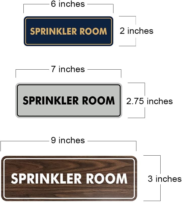 Signs ByLITA Standard Sprinkler Room Sign (Black/Silver) - Large