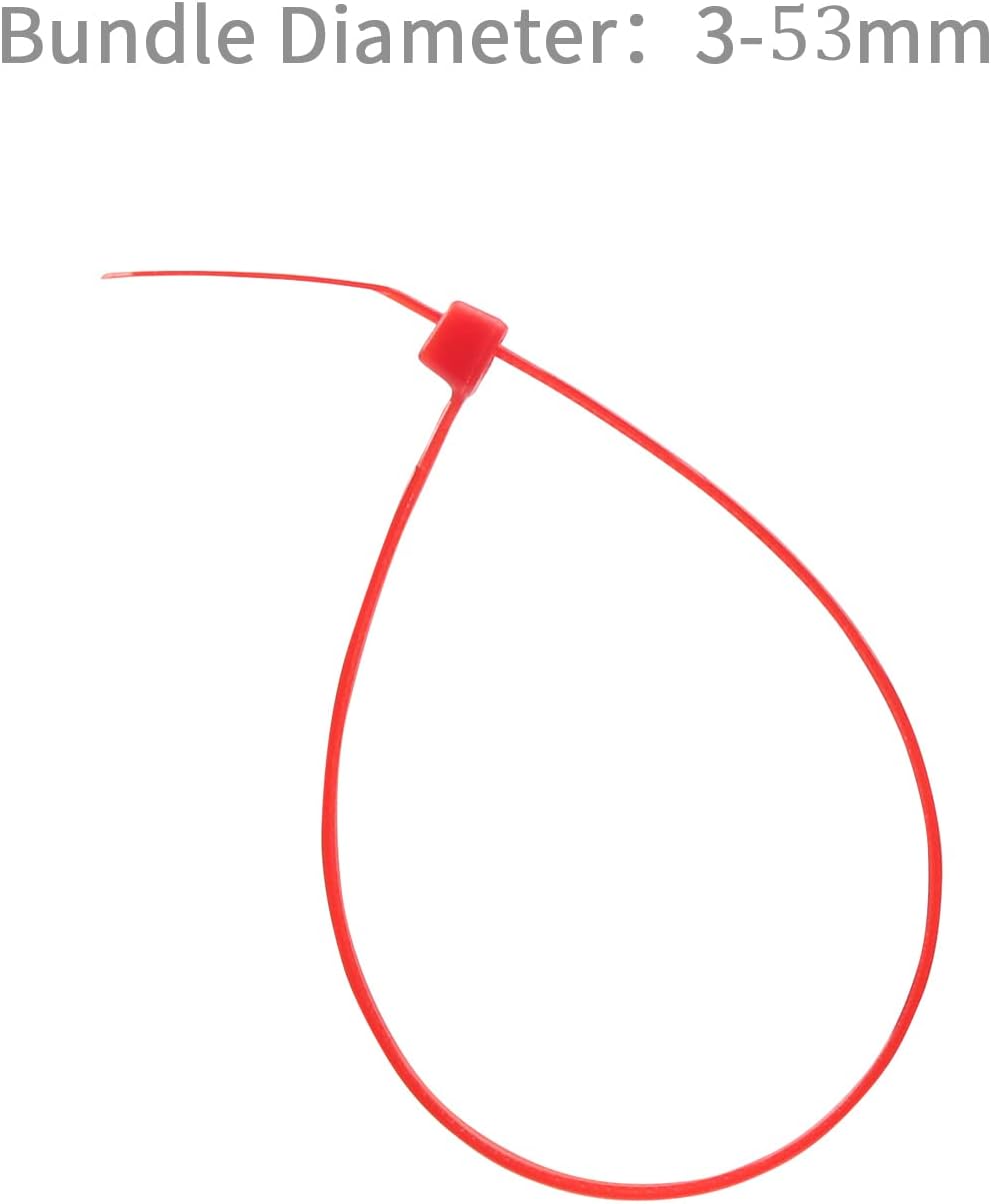 XINGO 1000 PCS Red Zip Ties 8 Inch, 60 LBS Tensile Strength, Self-Locking Nylon Plastic Nylon PA66 Wire Ties for Indoor and Outdoor Use