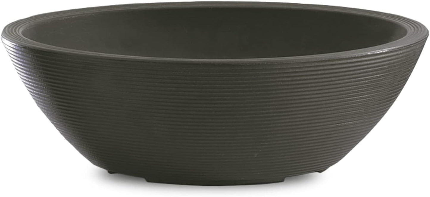 Crescent Garden Delano Oval Planter Bowl, Succulent Garden, Unique Indoor/Outdoor Double-Walled Plant Bowl with Plug- Oval Shape - 24" L x 17" W x 8" H (Old Bronze)