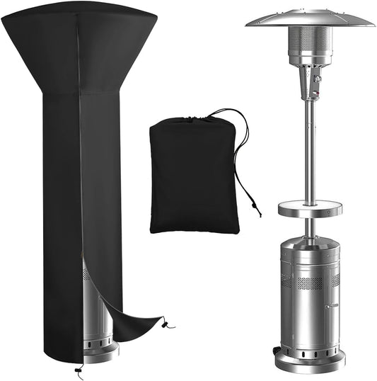 Vailge Patio Heater Covers with Zipper and Storage Bag,Heavy Duty 600D Oxford Waterproof Outdoor Heater Cover Wind-Resistant Dustproof UV-Resistant,Black,89'' Height x 33" Dome x 19" Base