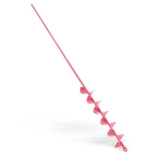 2x32 Inch Pink Long Handle Auger Drill Bit for Planting - Garden Tools Auger Drill Bit, Spiral Garden Auger for Planting Bulbs and Flowers