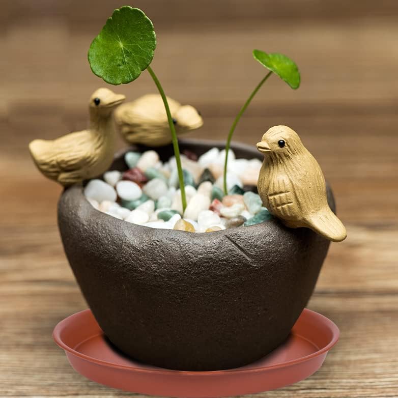 6 Pack of 6 inch Plant Saucer, 4 6 8 10 12 14 16 inch Plant Saucers, Heavy Duty Plastic Plant Water Tray, Planter Drip Trays for Pot, Flower Saucers for Indoors (6 inch, Terracotta)