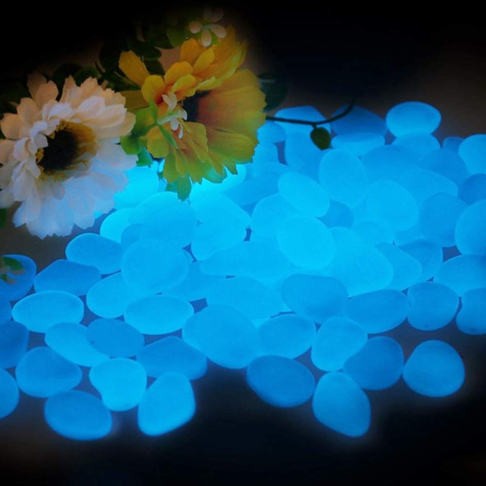 Glow in The Dark Rocks, Fairy Garden Decorations Stones, Outdoor Decor for Patio Stepping Stone Kit, Pebbles for Plants/Yard/Backyard/Fish Tank/Pool Stuff