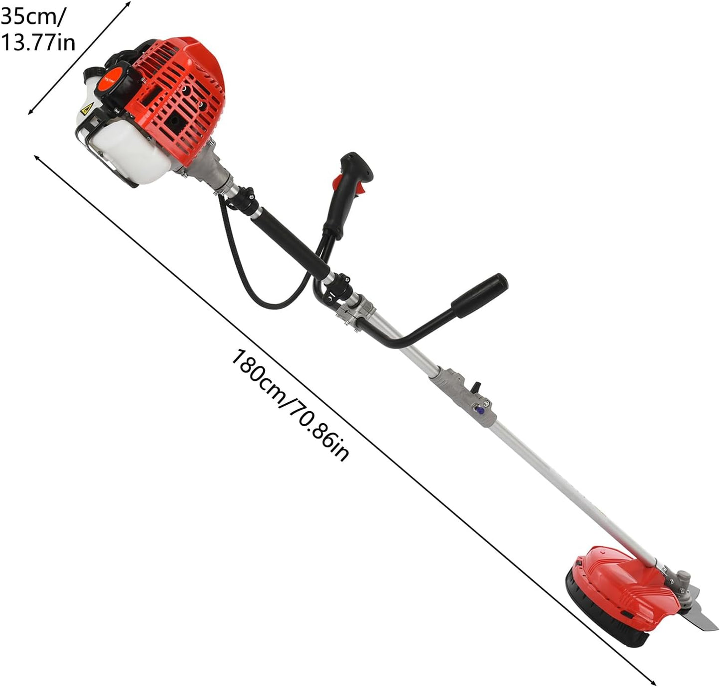 Gas Weed Wacker Cordless 2 in 1 String Trimmer, 52cc 2 Cycle Weed Eater with Anti-Slip Handle Brush Cutter Garden Tools Edger Lawn Tool (Red)