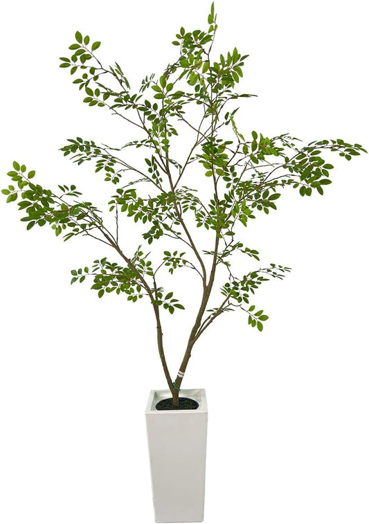 Artificial Elm Tree Faux Elm Tree 6ft Tall Fake Plant in Pot Fake Silk Tree Faux Plants Indoor
