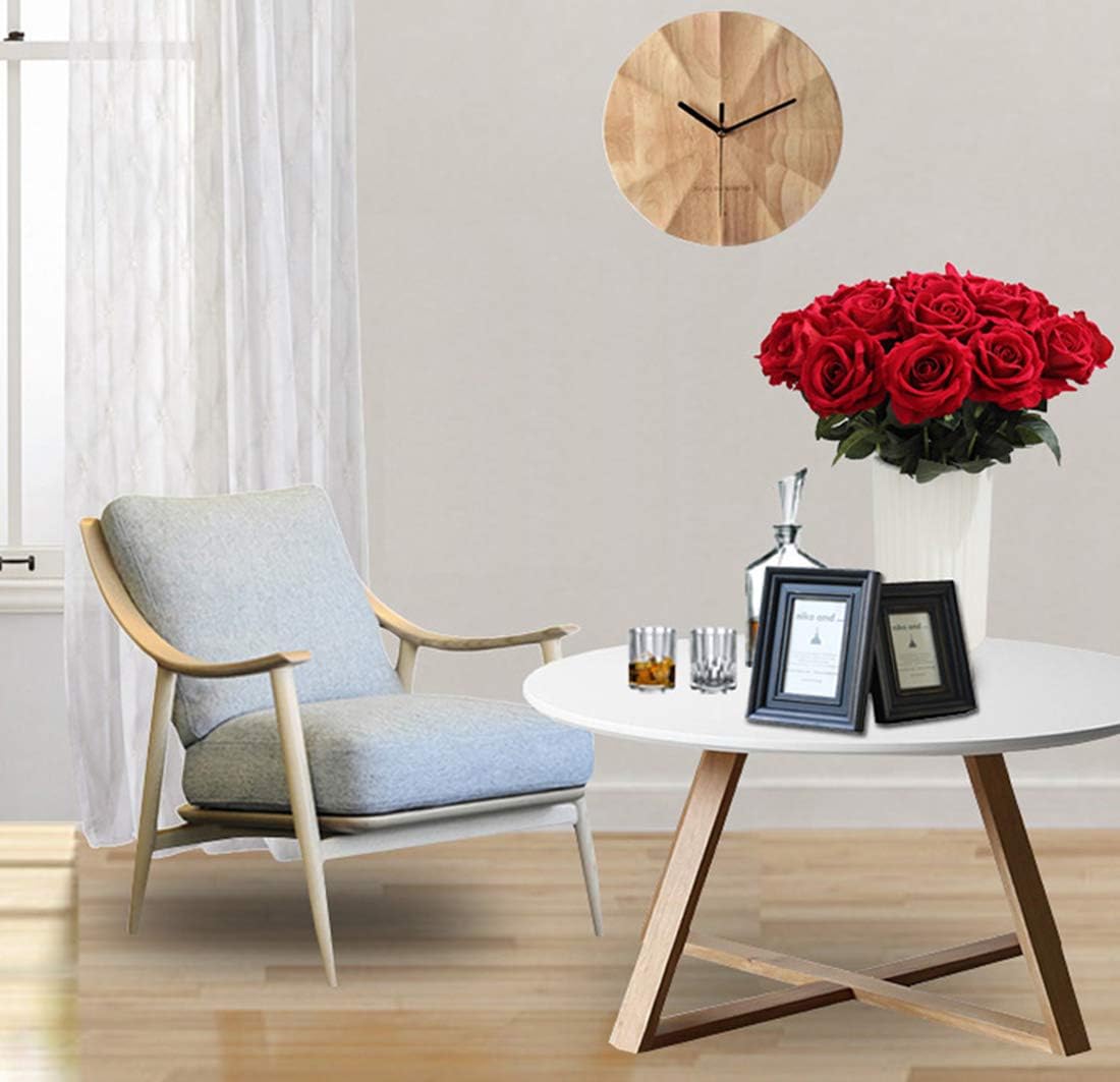 AMZALI Artificial Flowers, Real Looking Blush Fake Rose Long Stem Silk Artificial Rose Flowers Home Decor for Bridal Wedding Bouquet, Centerpieces Birthday Flowers Party Garden Floral Arrangement Red