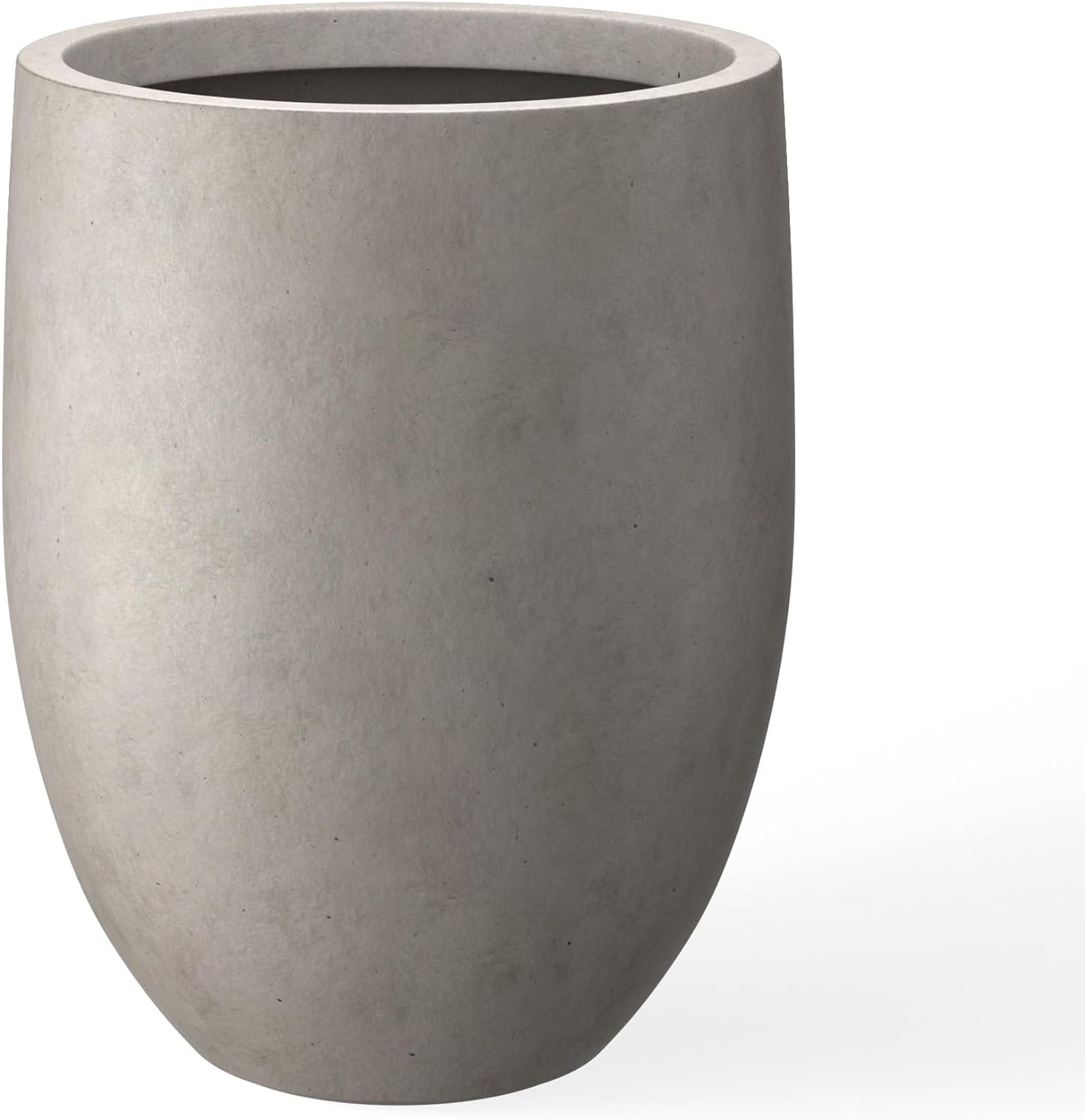 Kante 21.7" H Buff Concrete Tall Planter, Large Outdoor Indoor Decorative Pot with Drainage Hole and Rubber Plug, Modern Round Style for Home and Garden