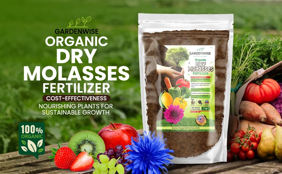 Organic Molasses for Plants - Horticultural Molasses - Ideal for Traditional & Hydroponic Gardening, for Indoor & Outdoor Plants (3 QUARTS)
