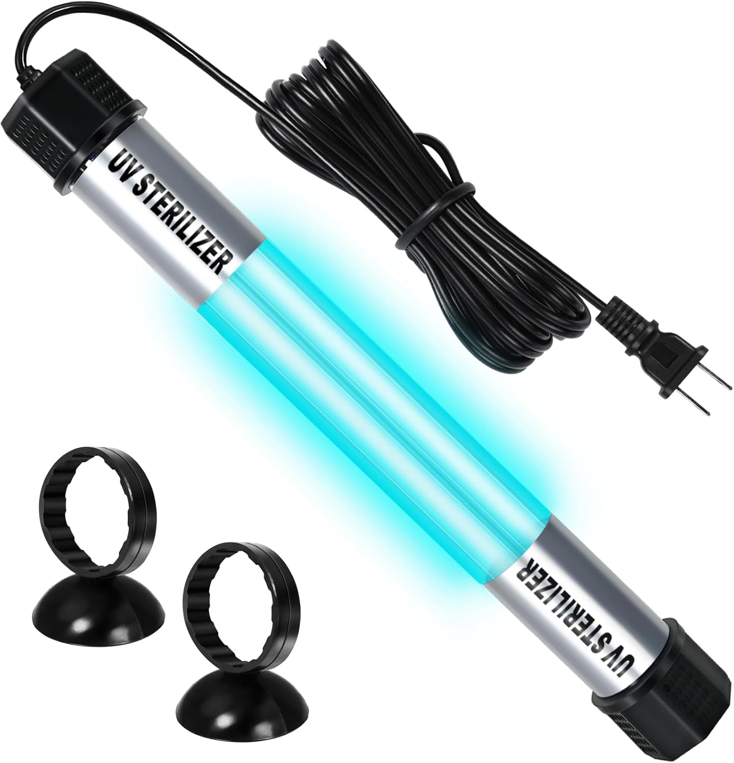 60W Pond UV Light, Waterproof Aquarium UV Light for 500-5000 Gallon, UV Pond Water Purifier for Koi Pond Algae Control in Koi Ponds, Cold Pools, Aquariums, Swimming Pools, Spas and Fish Tanks