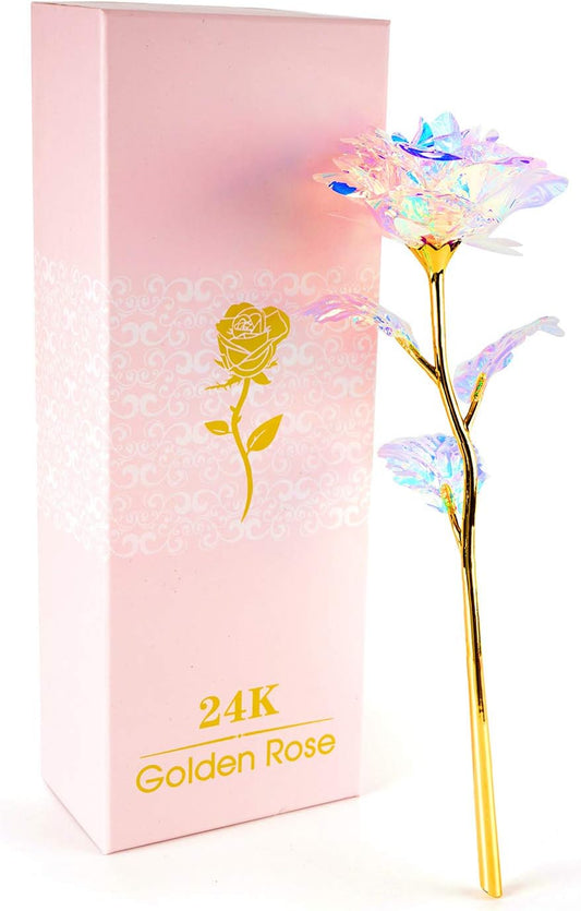 Gifts for Women Mom Birthday Gifts Galaxy Rose Glass Flowers Forever Eternal Roses Artificial Flowers Mothers D Gifts for Grandma Wife Daughter Sister Kids