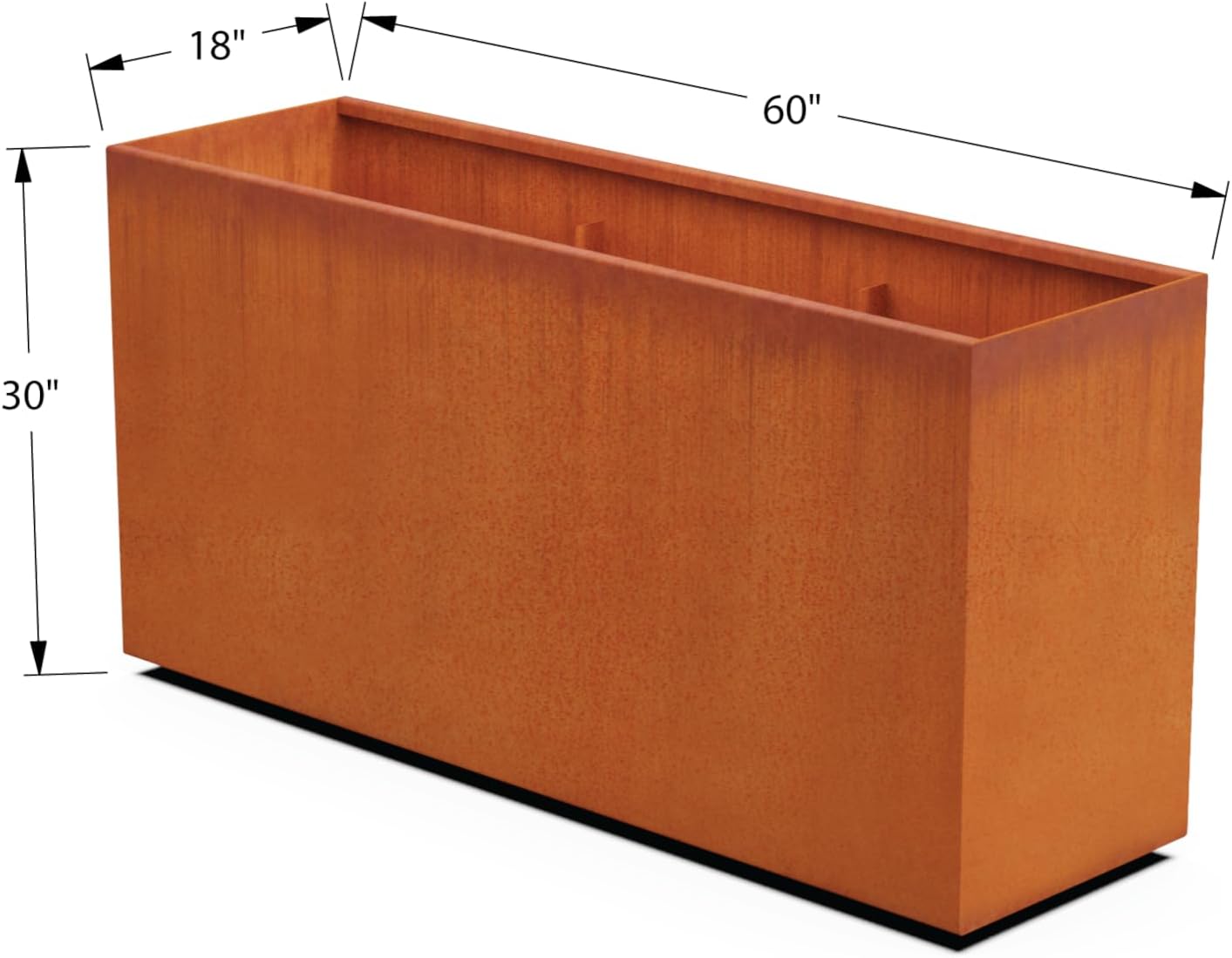 Corten Steel Planter Rectangle Outdoor Metal Garden Box Heavy Duty | Made in USA | Fully Assembled