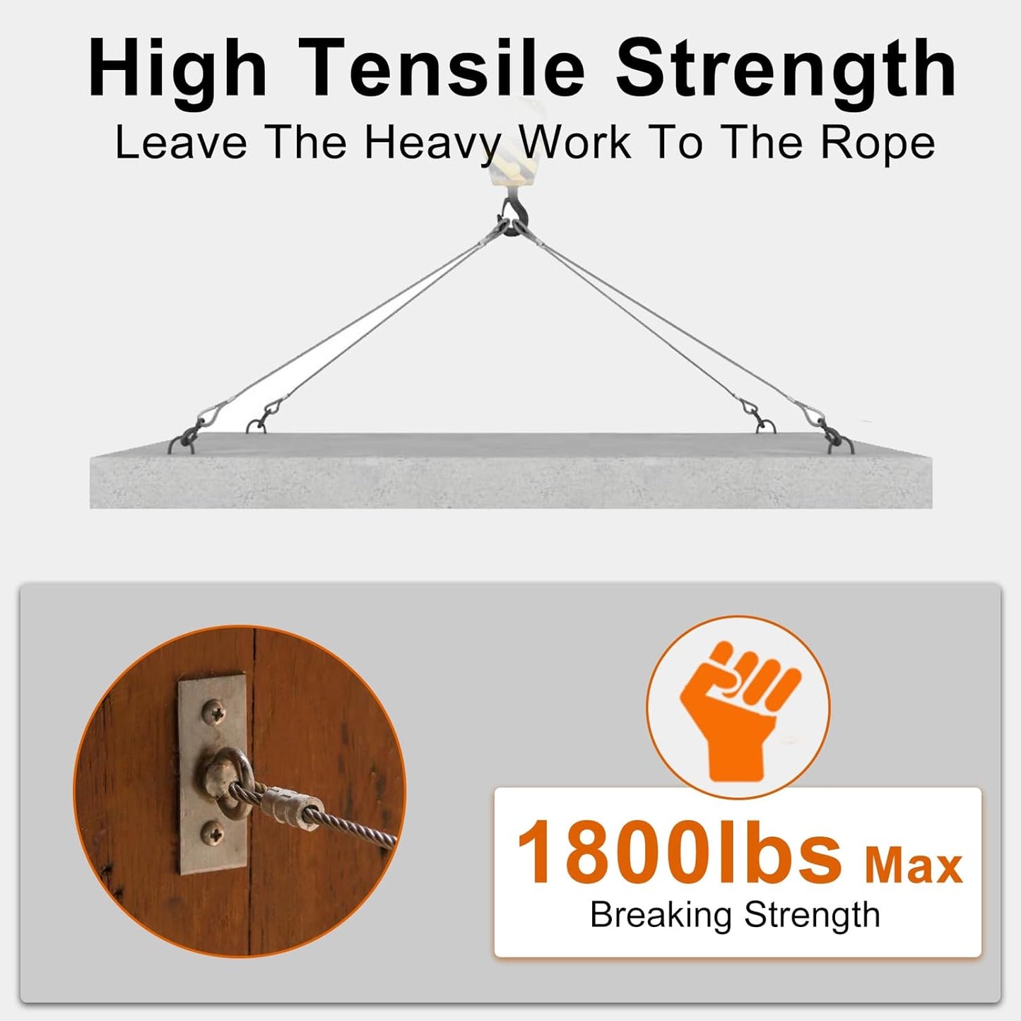 1/8" Wire Cable, 200ft Wire Rope Metal Cable with Loop Sleeve, Steel Thimble Cutter, 7x7 Marine Stainless Steel Strand Core Perfect for Deck Railing System, Outdoor Hanging kit, Garden Fence