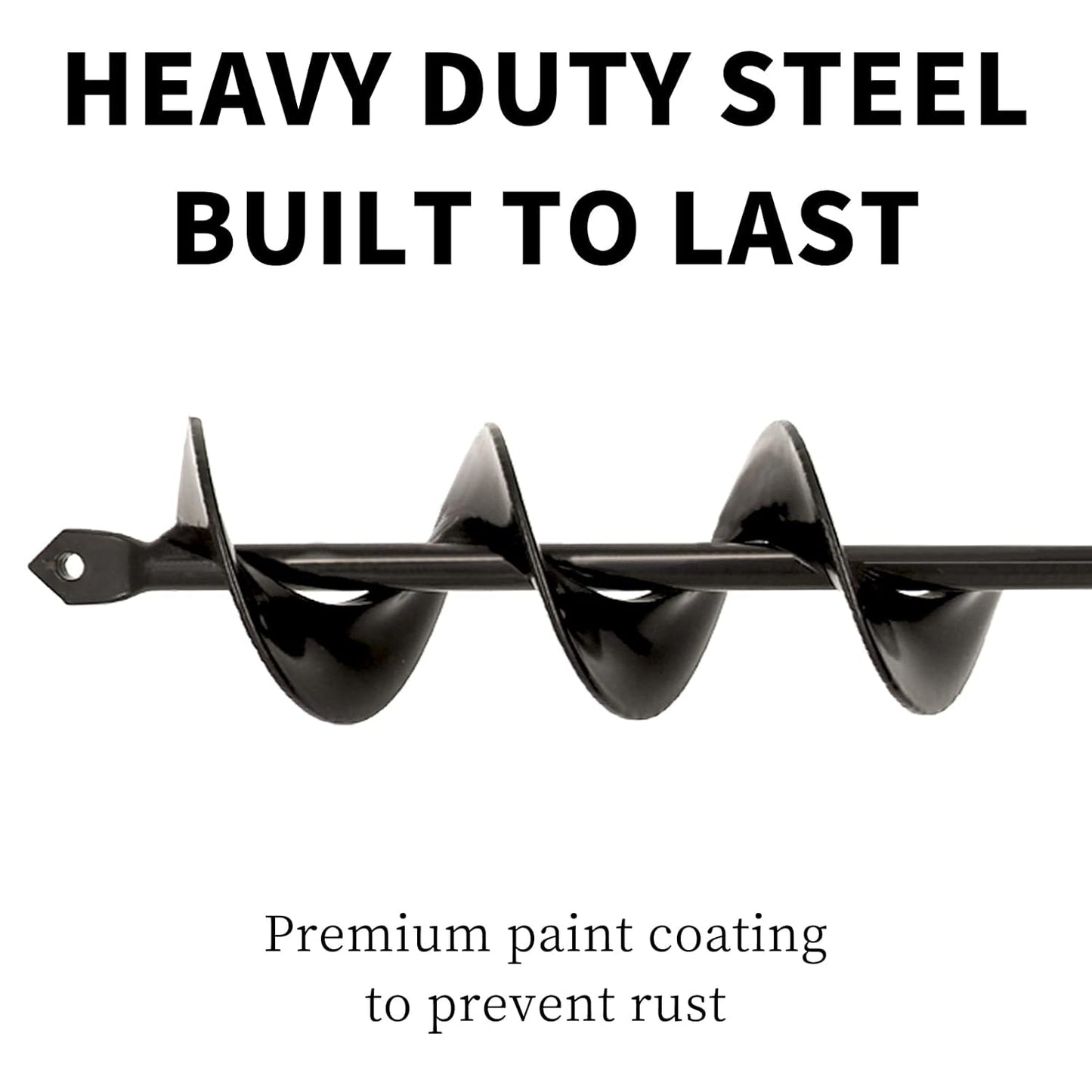 TCBWFY Auger Drill Bit for Planting,1.6"x12"Solid Shaft Garden Auger Drill Bit with Extensive Spirals,Spiral Hole Drill Bit for Planting Bulbs,Flowers,Post Holes,Earth Auger for 3/8" Hex Drive Drill