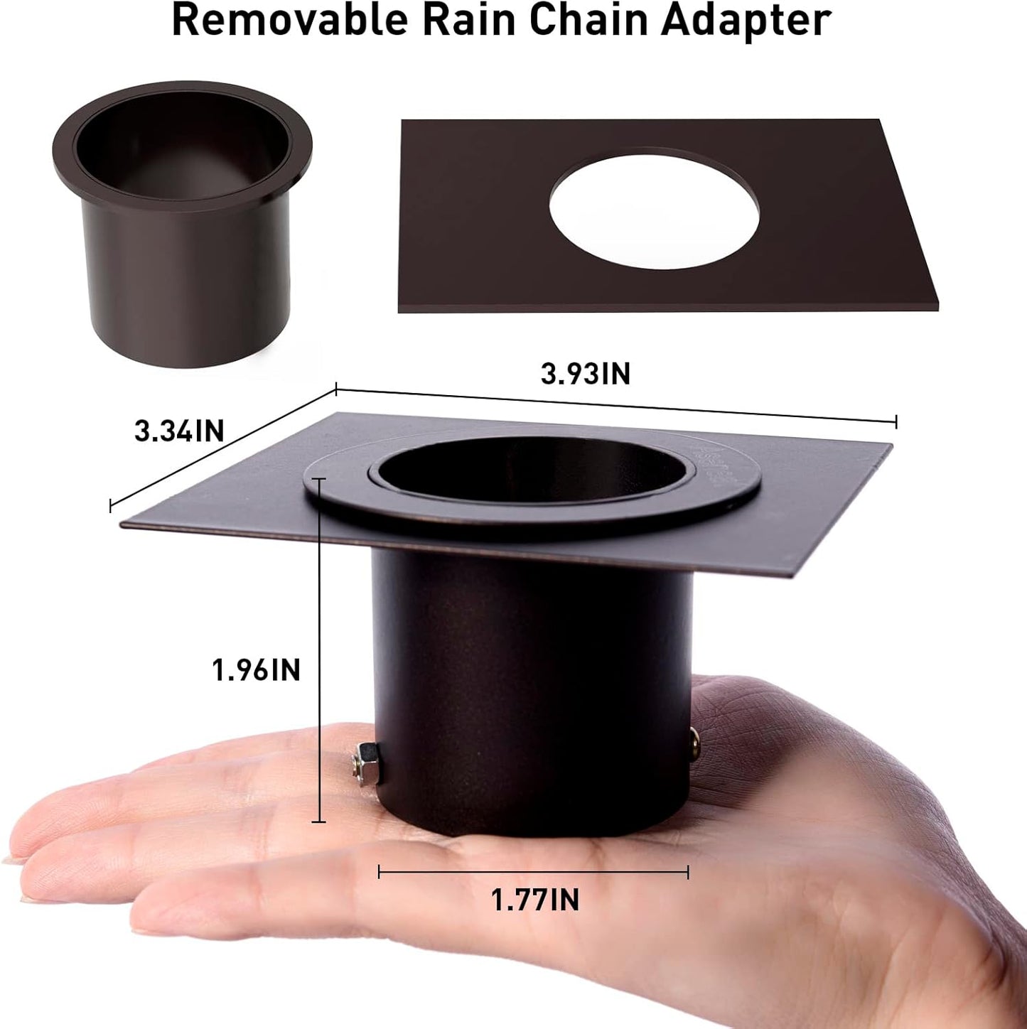 Rain Chains for Gutters with Adapter,Wrought Iron Rain Chain Set 8.5 Ft Not Rust, Gotta Drain with Sturdy Anchoring Stake, 14 Cups, 1 Hook, Adjustable Gutter Downspout for Outdoor Decorative