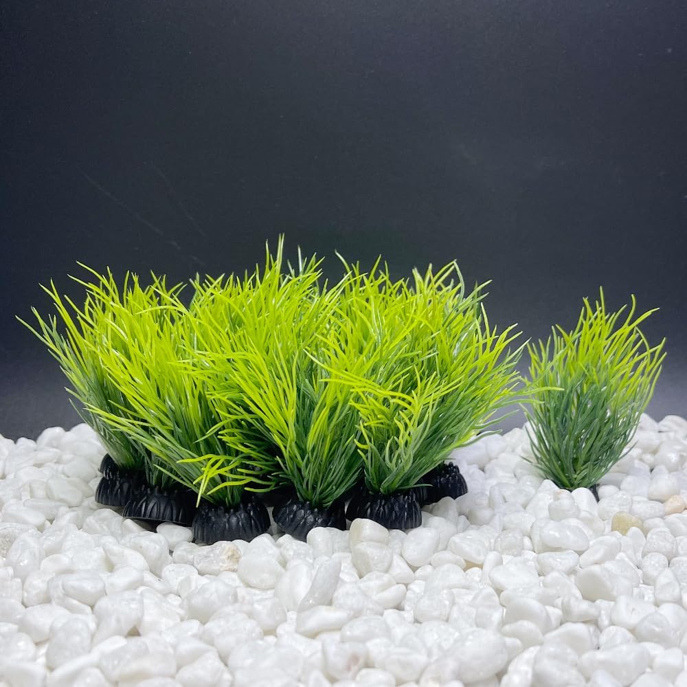 Smoothedo-Pets Aquarium Plants Fish Tank Decorations Small Size/2inch Ornament Plastic Artificial Plant Goldfish Waterscape Fish Hides Mini Grass Set (20pcs/Green)