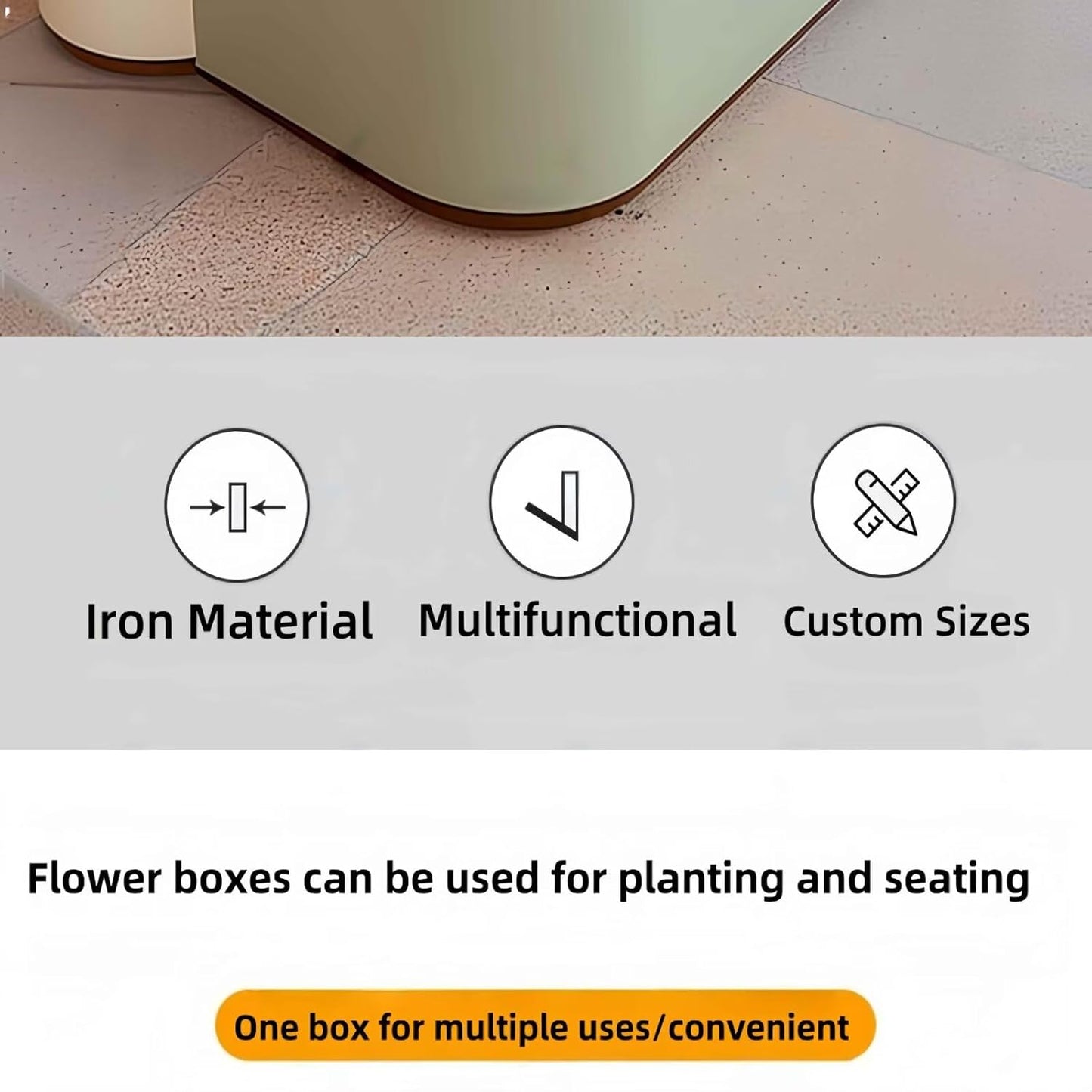 Outdoor Bench - Modern Outdoor Park Planter Bench Includes Luxurious and Simple Flower Box & Wooden Seating Area for Commercial Plaza,Food Court(62.99IN)