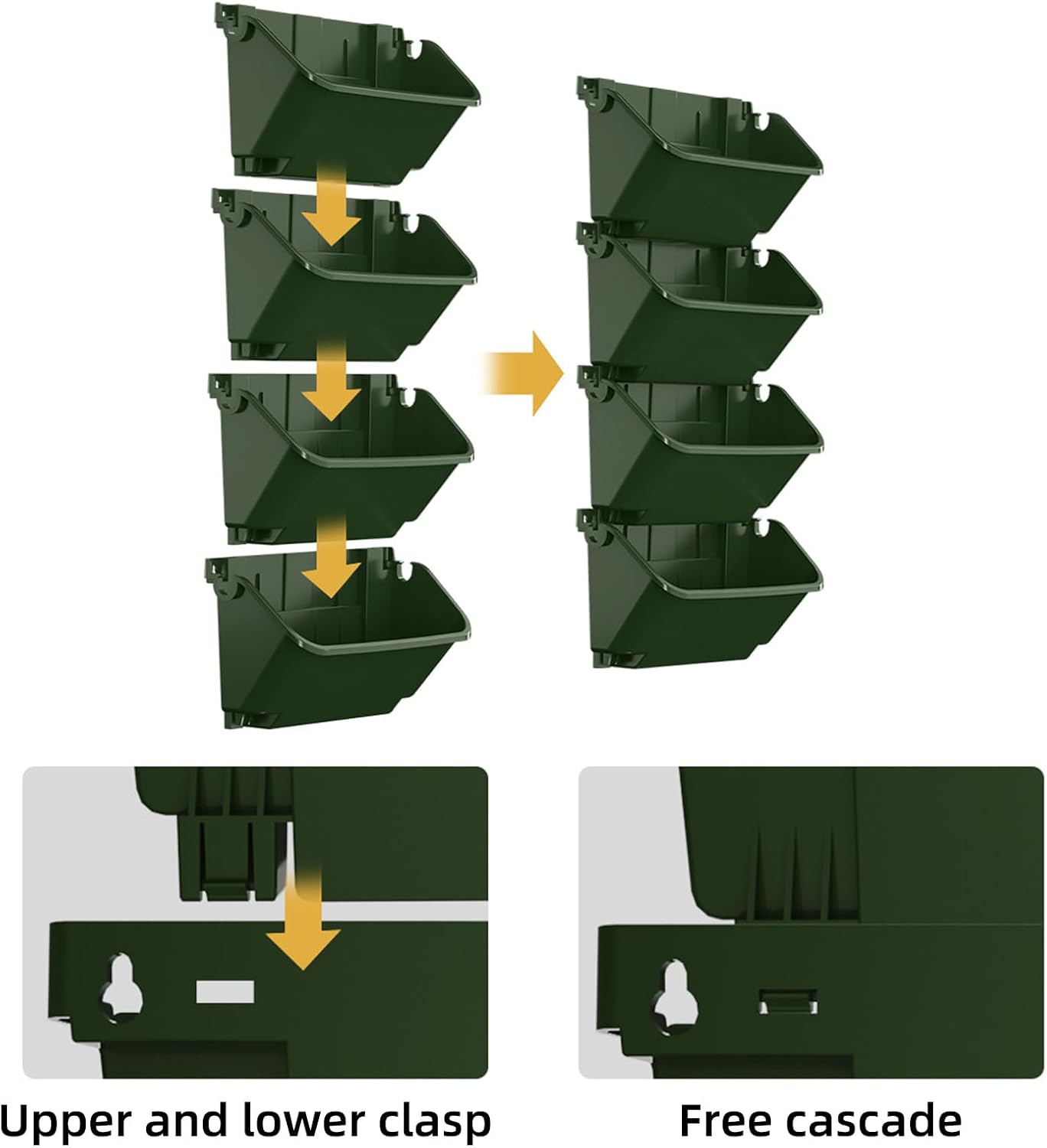 Self Watering Wall Planter with 18 Pots, Vertical Garden Planter for Indoor Plants, Wall Mounted planters Hanging Flower Herbs Vegetables for Garden (Green)