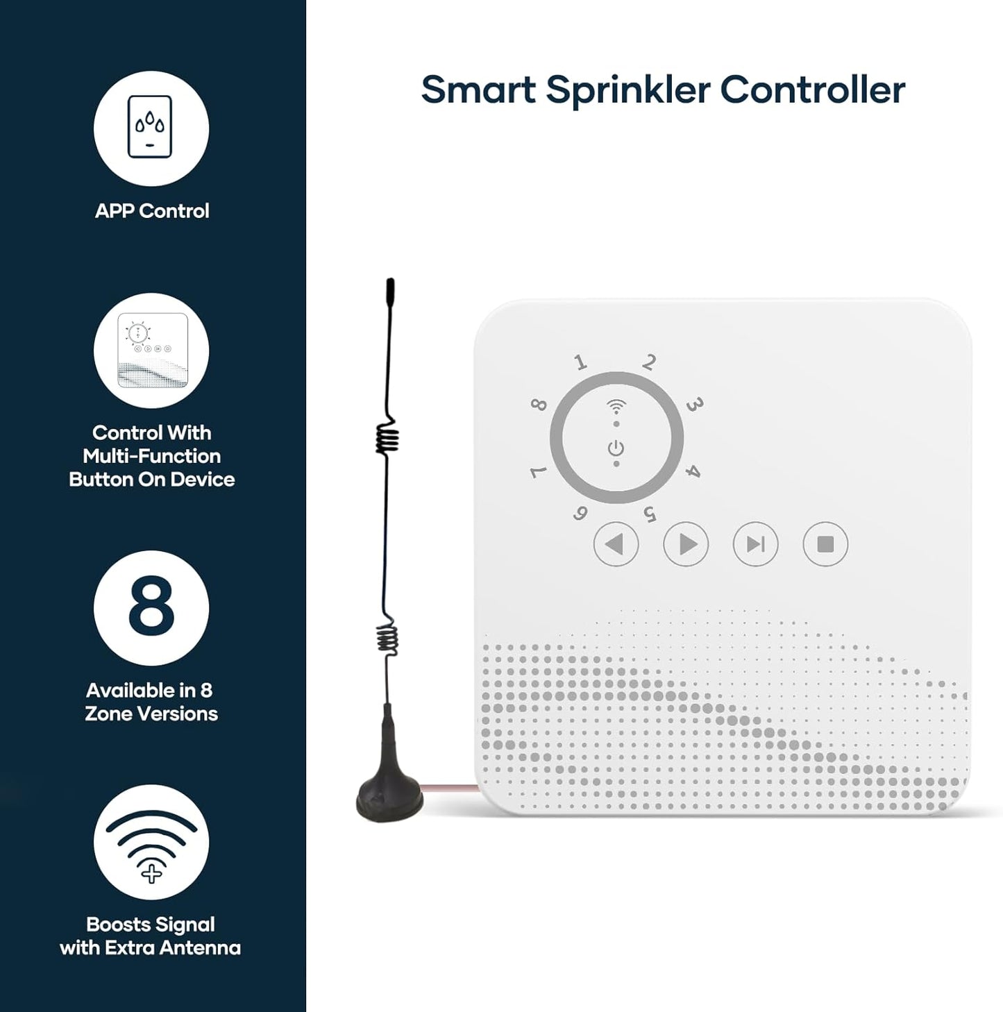 tolviviov Smart Sprinkler Controller, 8-Zone Indoor WiFi Irrigation Controller, App Enabled, Simple Automated Watering Scheduling, Local Weather Intelligence, Rain, Freeze Skip
