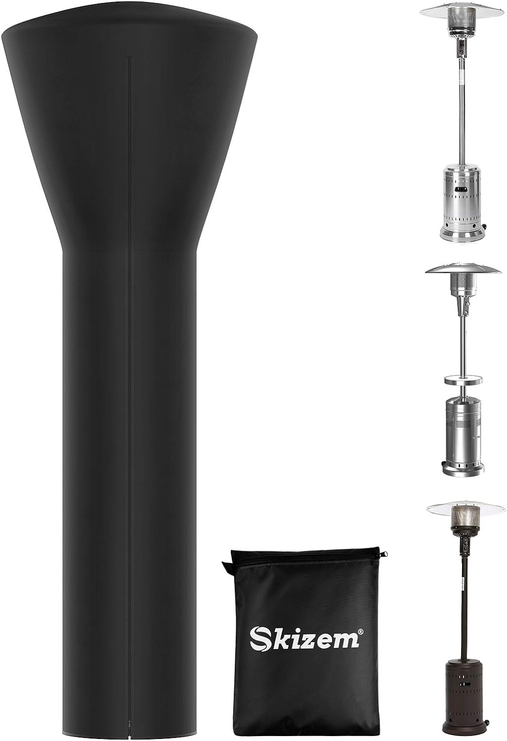 Outdoor Patio Heater Covers with Zipper,Upgraded 420D Oxford Fabric with PU Coating Material,100% Waterproof Windproof Anti-UV Snow-Poof,36 Months of Use 92'' H x 33" D x 19" B