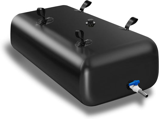 540 L/142 Gal Water Bladder Tank, Foldable Portable Water Storage Container, Emergency Water Bag for RV, Truck Bed, Fire Prevention, Drought Resistance, Black