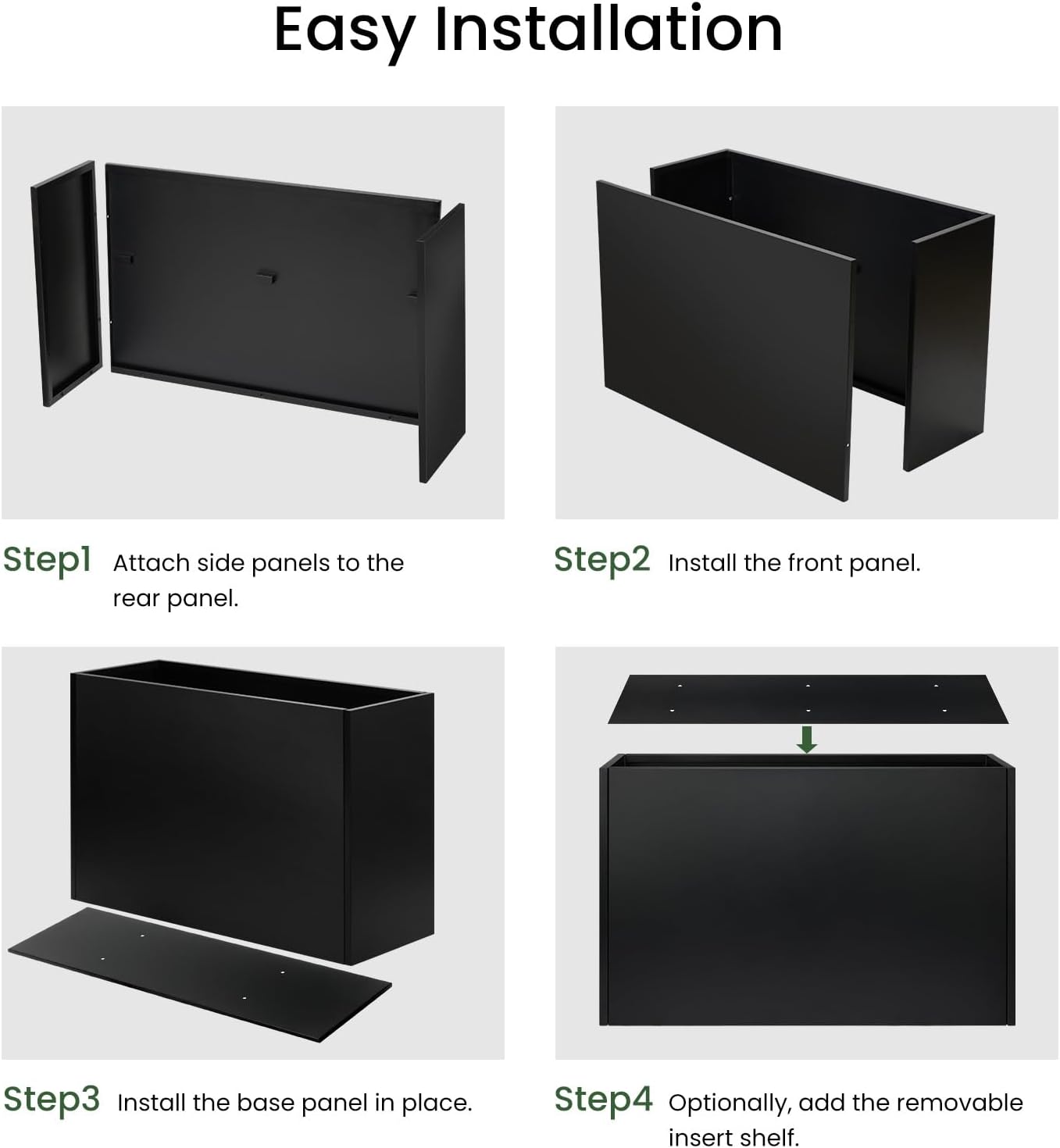 Metal Planter Box 38”x12”x30” with Adjustable Shelf & Smart Drainage - Heavy-Duty Powder-Coated Steel, All-Weather Indoor/Outdoor Use for Garden, Patio, Balcony