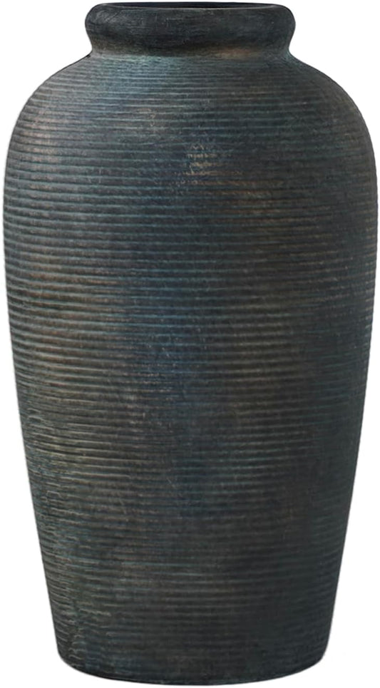 Decorative Ceramic Rustic vase,Tall vase for Minimalist Decoration,11" Large Vintage Vase for Home Decor,Centerpiece,Living Room,Enterway,Bronze