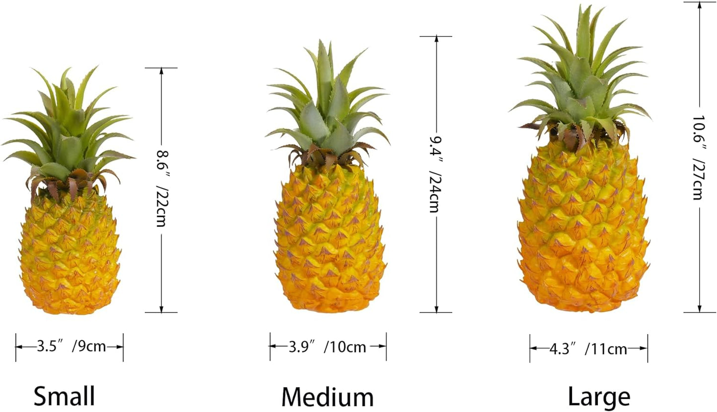 QIRMIZI 2 Pack Artificial Pineapple -Simulated Fruit Decoration, Lifelike Fake Fruit Model, Perfect for Home Decor, Kitchen, Party & Photography Prop – Realistic & Eco-Friendly,Yellow Large