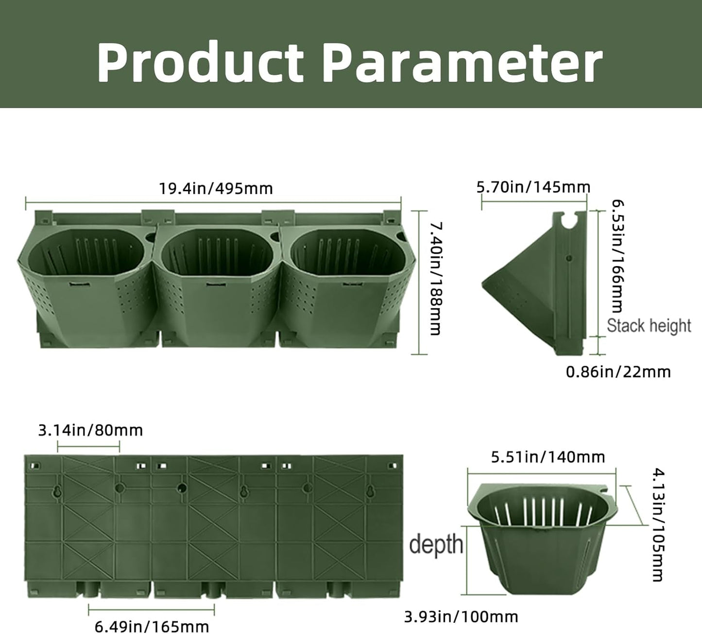 Self Watering Wall Planter with 36 Pots, Vertical Garden Planter for Indoor Plants, Wall Mounted planters Hanging Flower Herbs Vegetables for Garden