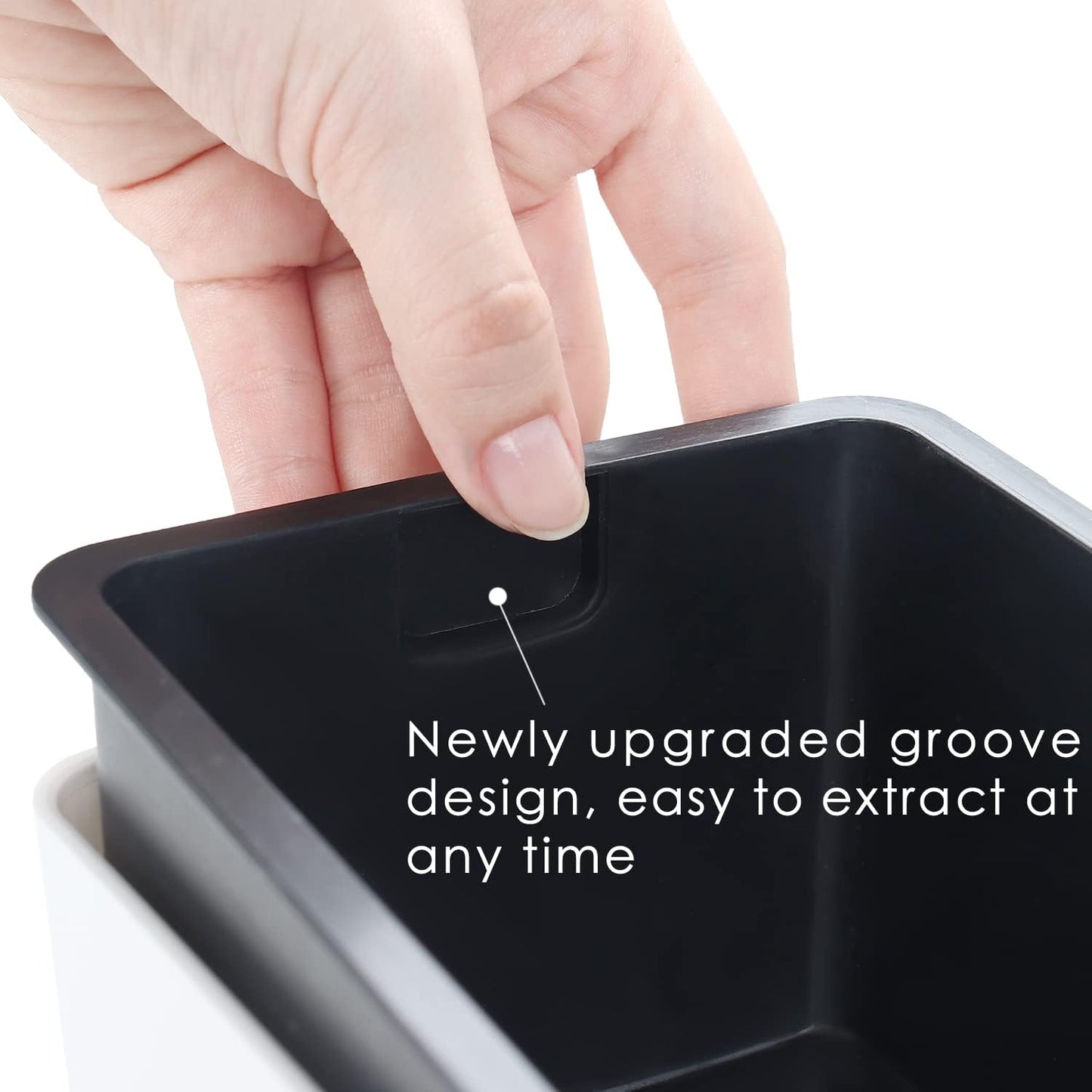 GardenBasix Elongated Self Watering Planter Pots Window Box 5.5 x 16 inch Indoor Home Garden Modern Decorative Planter Pot for All House Plants Flowers Herbs (White,1-Pack)