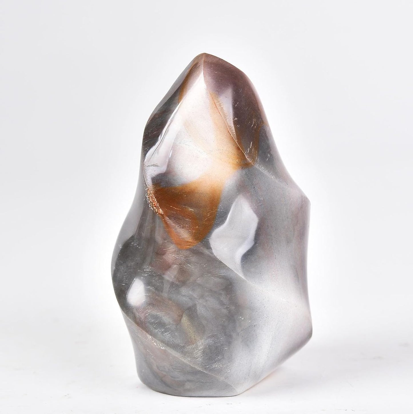 AMOYSTONE Polychrome Jasper Flame Shaped Stone Towers Obelisk Natural Healing Crystal Quartz Reiki Energy Decoration Home Office 1.0-1.5LBS