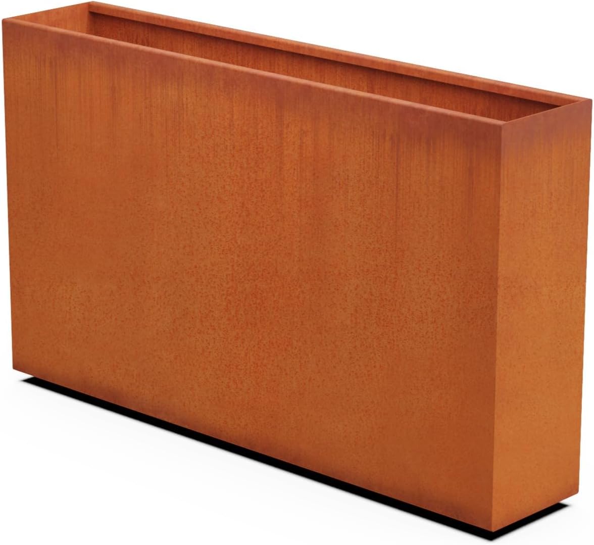 Corten Steel Planter Rectangle Outdoor Metal Garden Box Heavy Duty | Made in USA | Fully Assembled