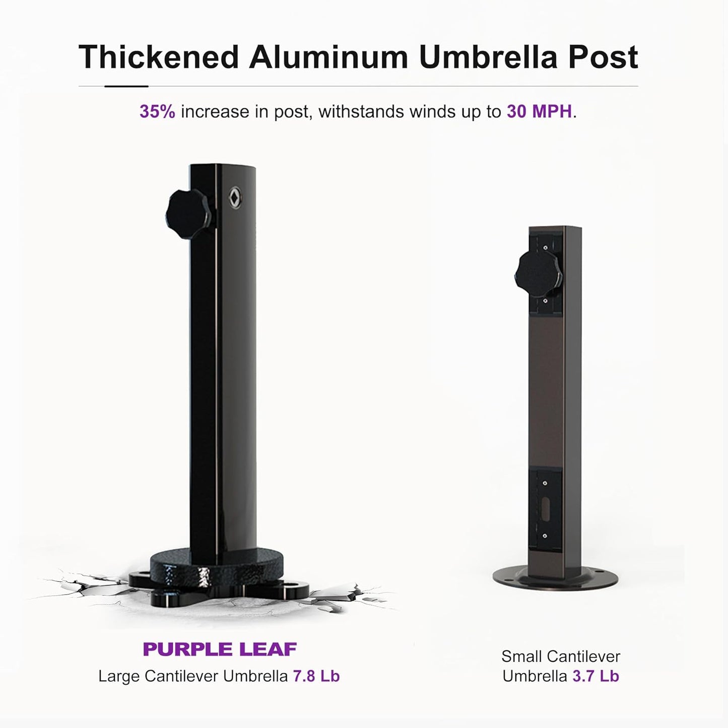 PURPLE LEAF 10FT Cantilever Outdoor Umbrellas Large Patio Umbrella Hanging Double Top Square Offset Umbrella with 360°Rotation Tilting Umbrella Outdoor Patio, Taupe