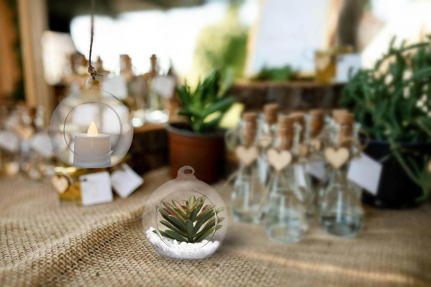 Hanging Glass Candle Holder, Globe Glass Tea Light Holder, Hanging Glass Vase, Flower Plants Terrarium, Glass Orbs Container, Micro Landscape DIY for Home, Office, Wedding (2.36" 12Pcs)