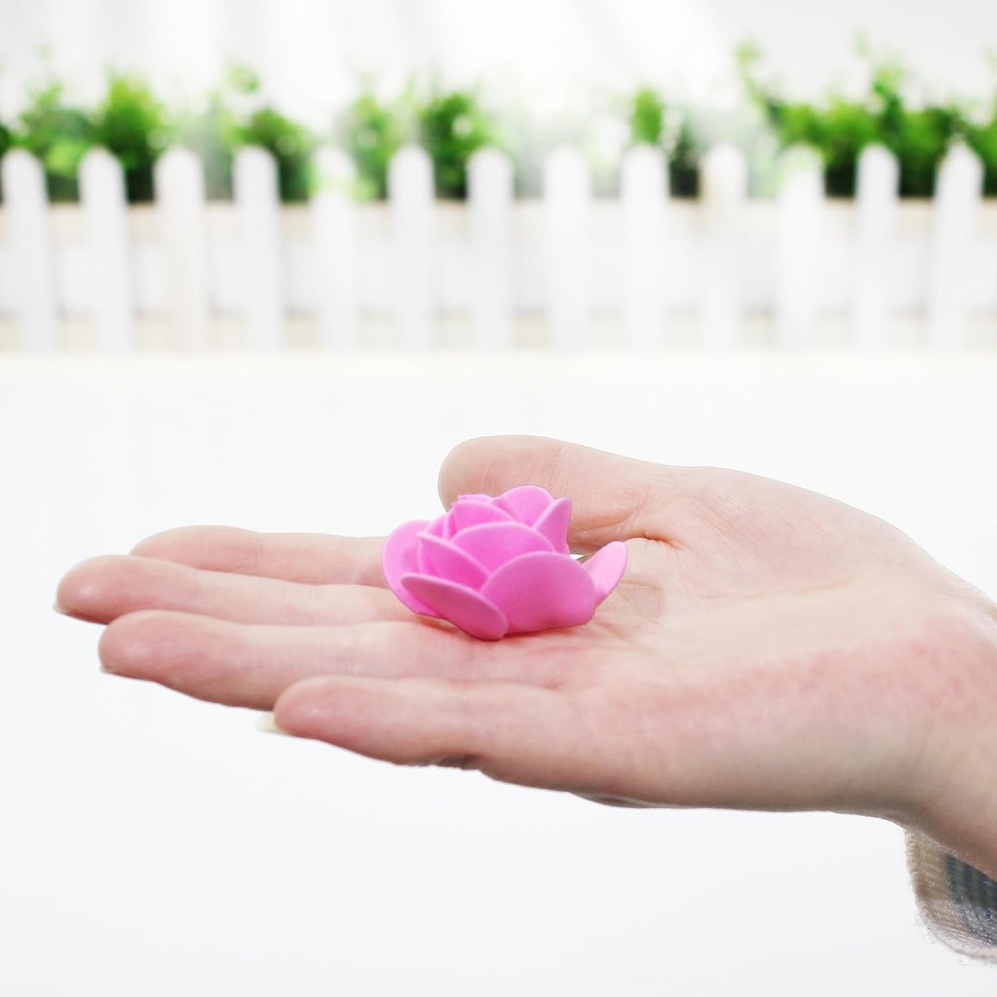 500 Pcs 1.4 Inch Mini Artificial Flowers Head Bulk 5 in 1 Set Faux Foam Fake Small Rose Tiny Baby Flores Bouquet Cake Gift Home Decoration DIY Craft (Pink)