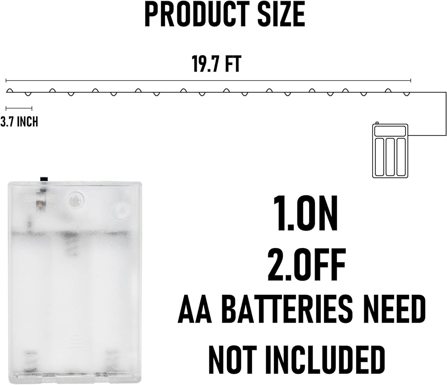 Dazzle Bright Fairy Lights Battery Operated, 4 Pack Total 80FT 240LED Silver Wire Waterproof Battery Operated String Lights, Christmas Decorations for Indoor Outdoor Bedroom Yard Decor, White