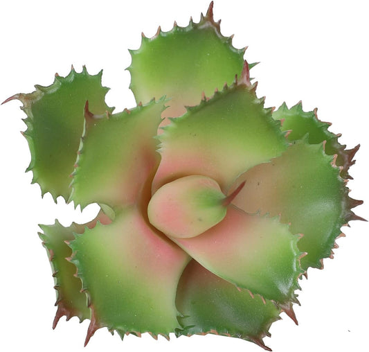 Duovlo Artificial Succulent Plant 7.08 Inch Faux Succulents Agave potatorum Flower Arrangement Craft Wall DIY Materials,Pack of 2 (Pink)