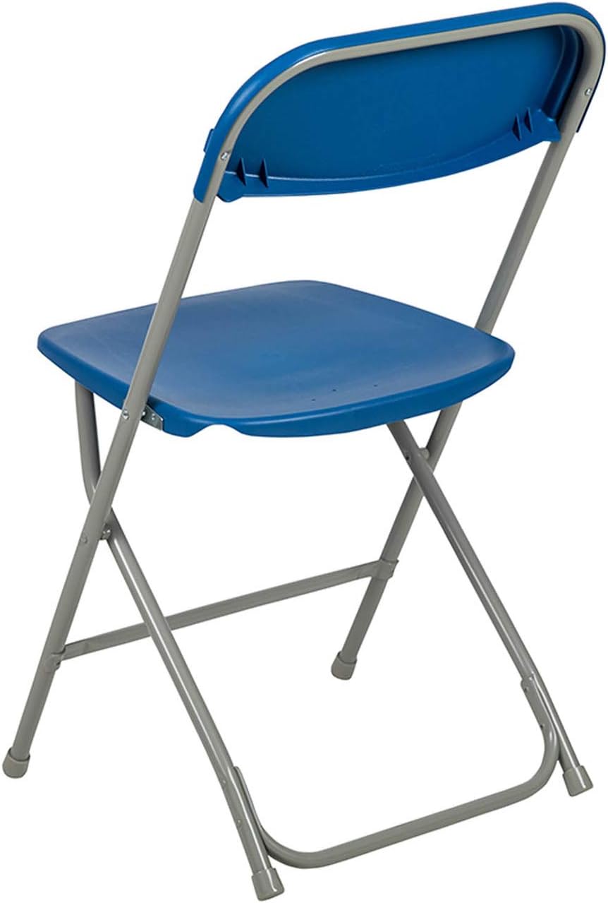 Flash Furniture Hercules Series Plastic Folding Chairs for Parties and Weddings, Stackable Commercial Event Seats, Set of 10, Blue