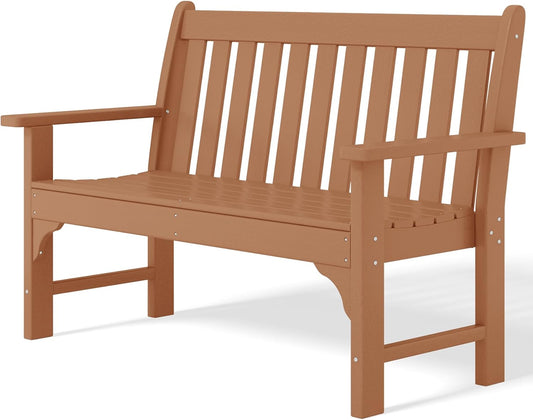 Garden Bench, Farmhouse Park Front Porch for Entryway Bench Outdoor Seating Low Bench Patio Bench Outside/Indoor, Teak