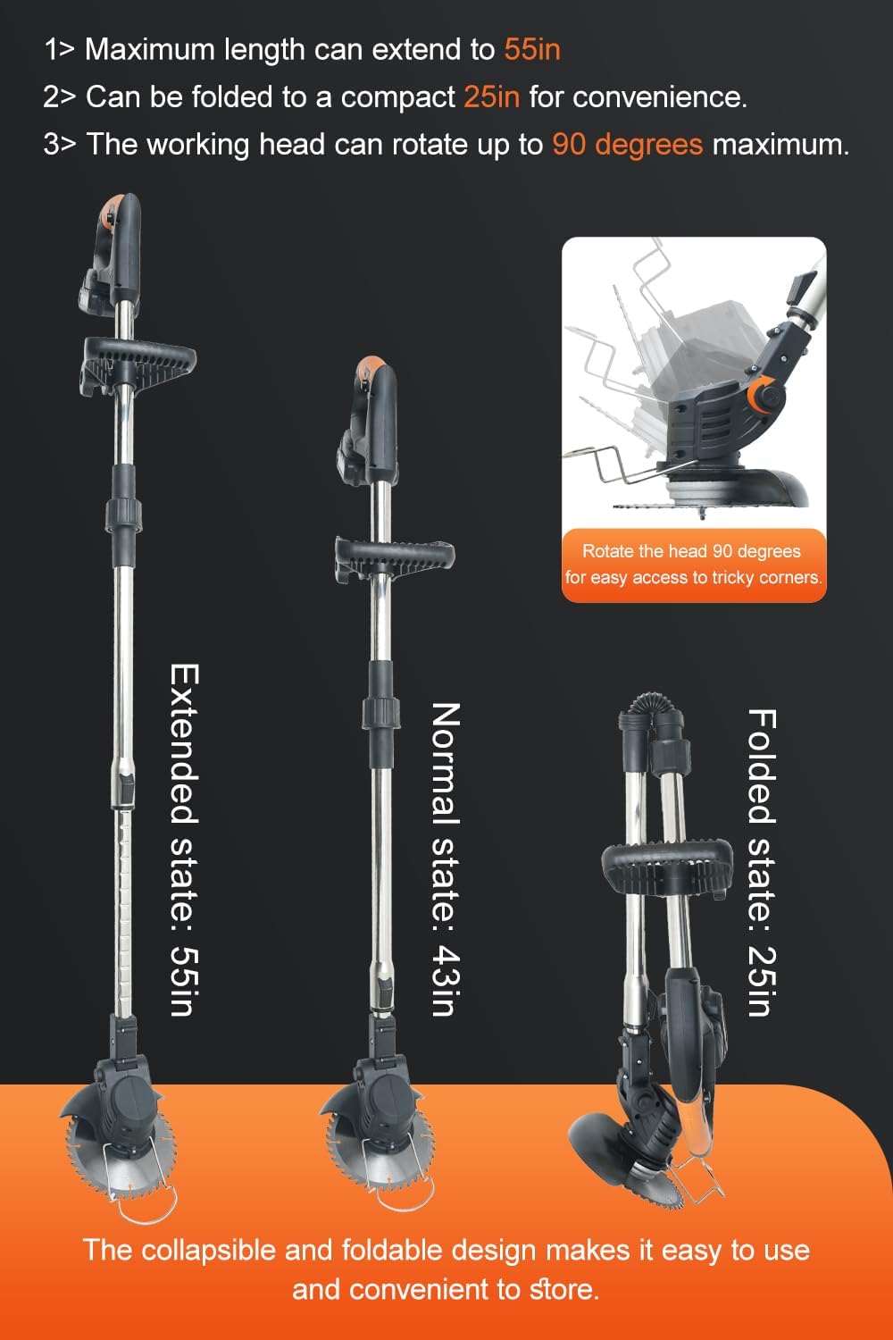 Cordless Weed Wacker,Electric Weed Eater,2 Batteries,Grass Trimmer Cordless,Weed Erimmer Black GCJ