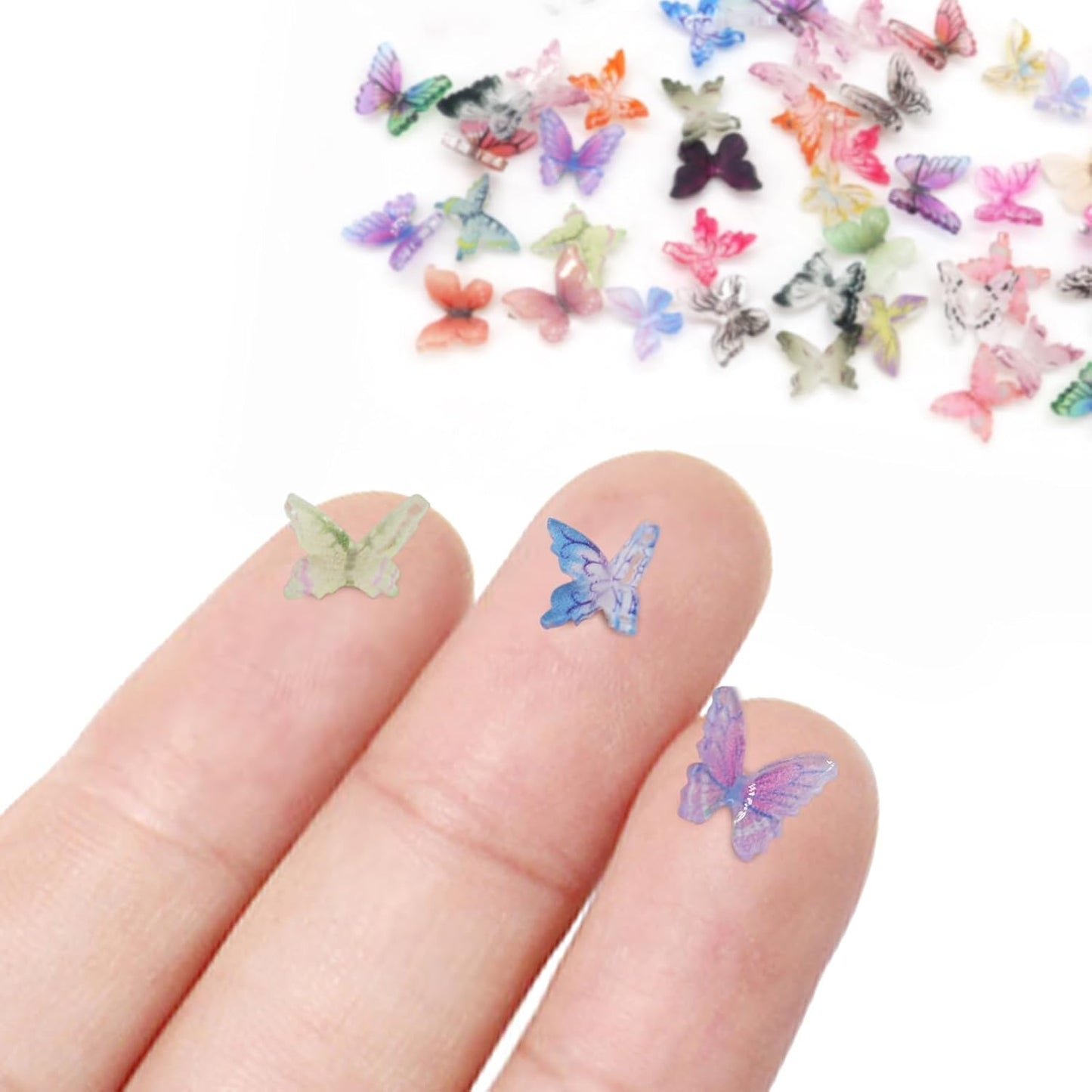 60Pcs Mini Resin Butterflies, Miniature Dollhouse Accessories Tiny Butterflies for Crafts, Mini Resin Animals Figurines for DIY Fairy Garden Dollhouse Micro Landscaping Decoration