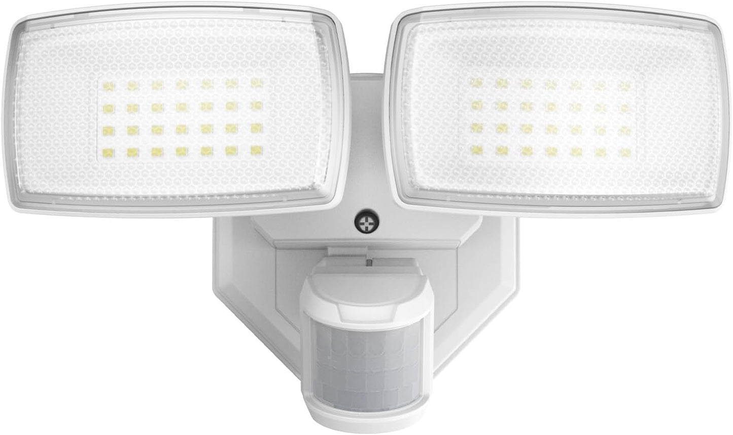 Onforu 32W 2 Head Motion Sensor Outdoor Lights, 3200LM 6500K LED Security Light, Dusk to Dawn, Motion Detector Light for Outside, IP65 Waterproof Flood Lights for Garage, Yard(White)