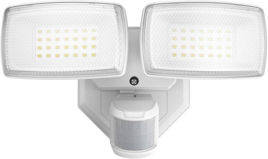 Onforu 32W 2 Head Motion Sensor Outdoor Lights, 3200LM 6500K LED Security Light, Dusk to Dawn, Motion Detector Light for Outside, IP65 Waterproof Flood Lights for Garage, Yard(White)