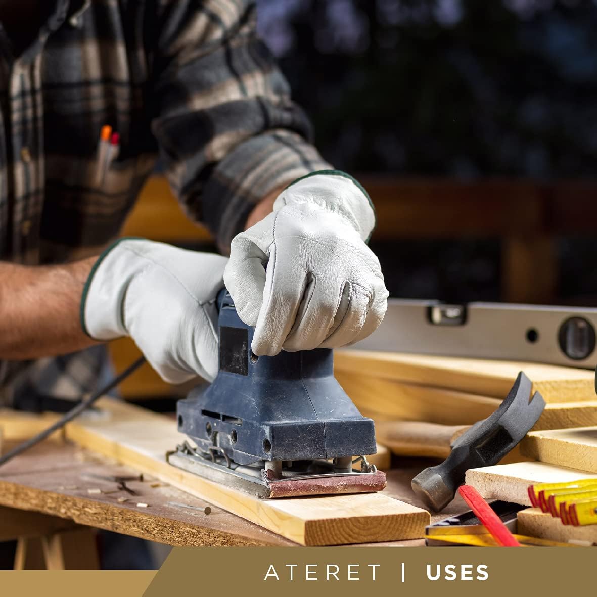 ATERET 36 Pairs Large Heavy Duty Durable Cowhide Leather Work Gloves I Driver Gloves for Truck Driving, Warehouse, Gardening, Farming