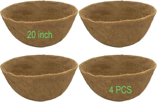 Coco Liners for Planters 20 Inch 4PCS Replacement Coco Fiber Basket Liner for Round Baskets Garden Containers