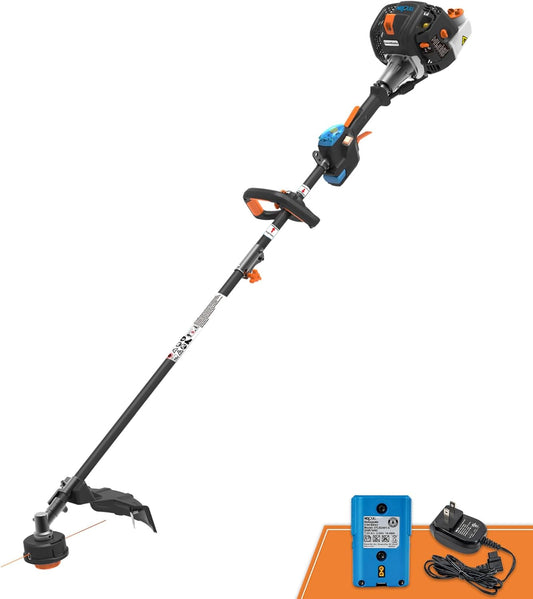 LawnMaster NPTGSP2617A No-Pull Gas Grass Trimmer with Electric Start 26cc 2 Cycle 17-Inch
